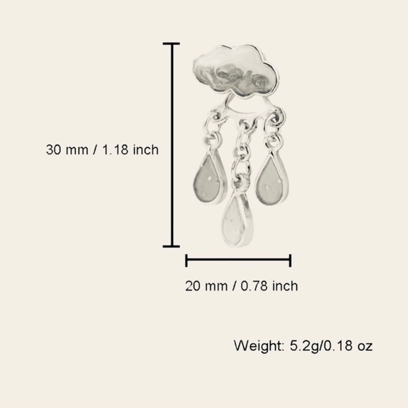 Cloud Raindrop Earrings Green Blue - Picture 2 of 2